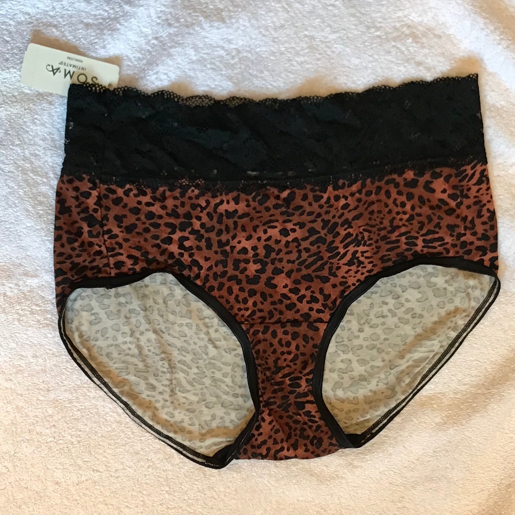 Soma Embraceable Lace Brief Entrancing Animal Sz Small Nwt
